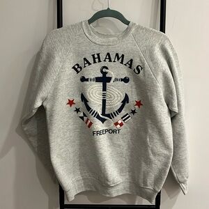 Vintage 80s Freeport Bahamas Crewneck Sweatshirt Gray Graphic Adult Size L
